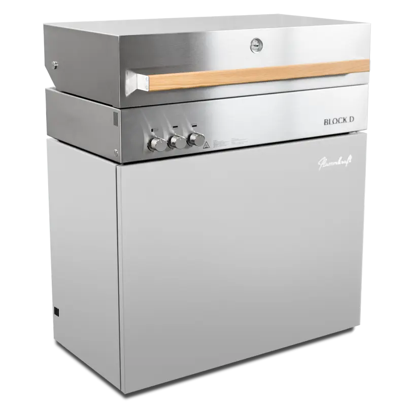 גריל גז יוקרתי 100 ס"מ, בלוק אפור בהיר