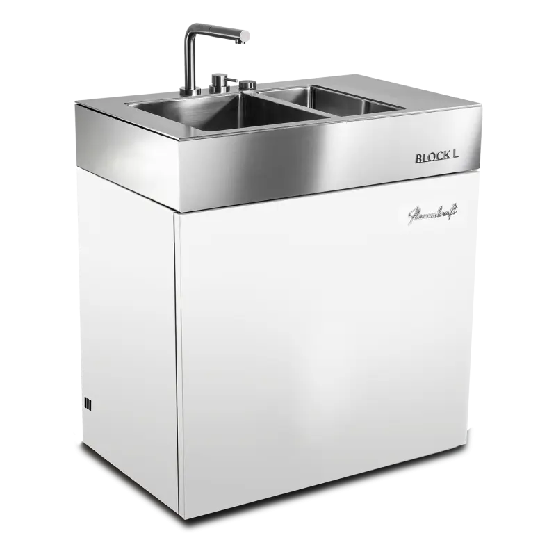 כיור נירוסטה לבן שנהב